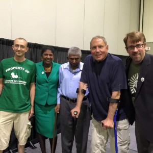 with (left-right) Dr. Uma Dhanabalan and her father, Bob Lobel, and Mike Crawford at the 2015 RI NECC.